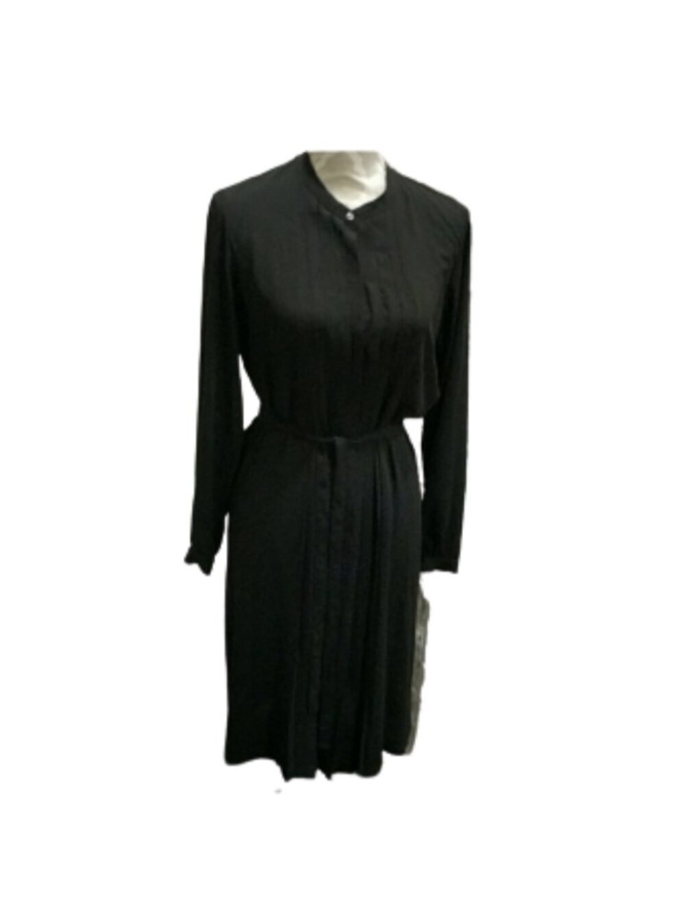 Uniqlo blk pleated semi sheer dress w/pockets